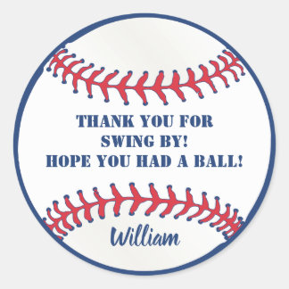 オールスター野球メッセージカード-誕生日 – ベビーシャワー ラウンドシール