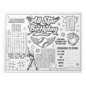 オールスター野球誕生日カラーリング活動 ノートパッド (正面)