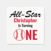 オールスター野球1歳の誕生日 スタンダードカクテルナプキン (正面)