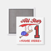 オールスター野球1歳の誕生日 マグネット (正面/裏面)