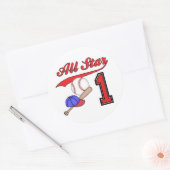 オールスター野球1歳の誕生日 ラウンドシール (封筒)