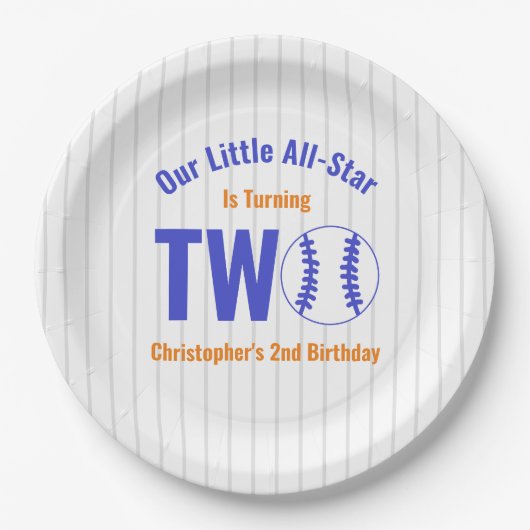 オールスター野球2回目の誕生日 ペーパープレート (正面)