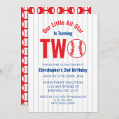 オールスター野球2回目の誕生日 招待状 (正面/裏面)