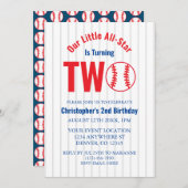 オールスター野球2回目の誕生日 招待状 (正面/裏面)