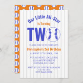 オールスター野球2回目の誕生日 招待状 (正面/裏面)