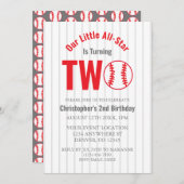 オールスター野球2回目の誕生日 招待状 (正面/裏面)