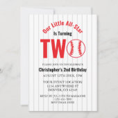 オールスター野球2回目の誕生日 招待状 (正面)