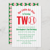 オールスター野球2回目の誕生日 招待状 (正面/裏面)