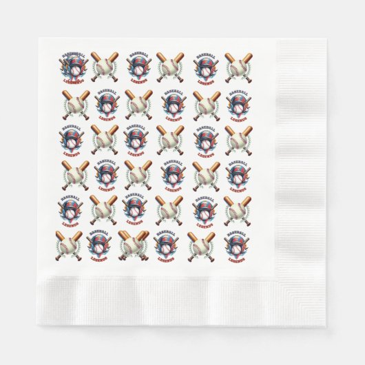 オールスター・スピリット：クラシック野球の基本スポーツ 縁ありランチョンナプキン (正面)