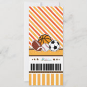 オールスター スポーツ チケット パス バースデー インビテーション (裏面)