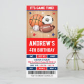 オールスター スポーツ チケット 誕生日 招待状 (スタンド正面)