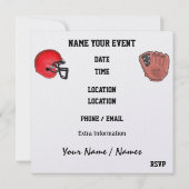 オールスター スポーツ バンケット / イベント 招待状 (裏面)