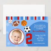 オールスター スポーツ フォト 誕生日 招待状 (正面/裏面)