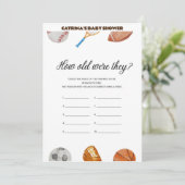 オールスター スポーツ ベビーシャワー - 編集可能な名前、5x7 招待状 (スタンド正面)