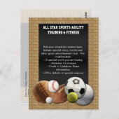 オールスター スポーツ ボールセット（レンガの壁付き） ポストカード (正面/裏面)