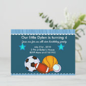 オールスター スポーツ 誕生日パーティー 招待状 (スタンド正面)