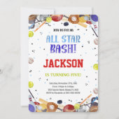 オールスター スポーツ 誕生日 招待状 (正面)