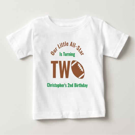 オールスター フットボール 2歳の誕生日 ベビーTシャツ (正面)
