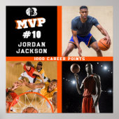 オールスターMVPプレーヤーチームロゴコラージュ卒業 ポスター (正面)