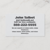 オールストーンビジネスカード 名刺 (裏面)