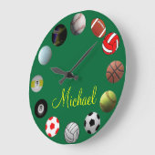 オールスポーツスポーツファン ラージ壁時計 (傾斜)