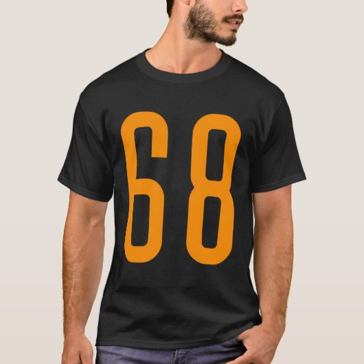 オールスポーツファンお気に入りのオレンジNumber 68ジャージー Tシャツ (正面)