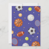 オールスポーツブルーバースデーパーティーサッカーサッカー 招待状 (裏面)