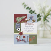 オールスポーツベビーシャワーテンプレート インビテーションポストカード (スタンド正面)