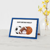 オールスポーツ誕生日インブルーカード カード (黄色い花)