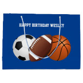 オールスポーツ誕生日インブルー ラージペーパーバッグ (裏面)