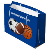 オールスポーツ誕生日インブルー ラージペーパーバッグ (裏面アングル)
