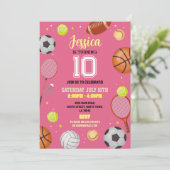 オールスポーツ誕生日サッカーサッカーピンクガールズ 招待状 (スタンド正面)