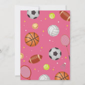 オールスポーツ誕生日サッカーサッカーピンクガールズ 招待状 (裏面)