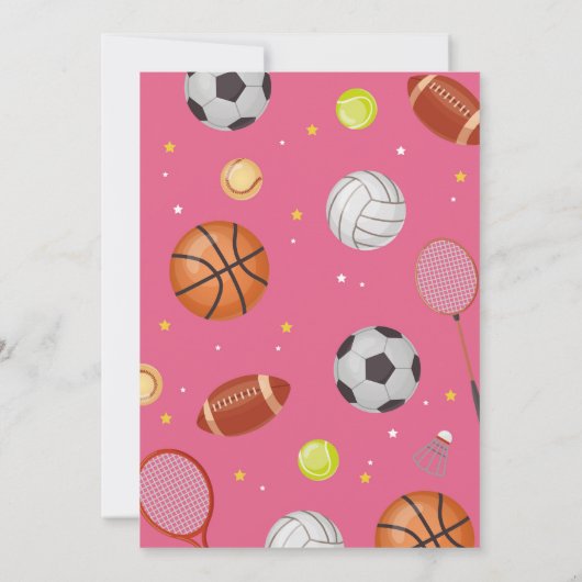 オールスポーツ誕生日サッカーサッカーピンクガールズ 招待状 (裏面)