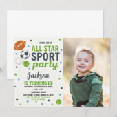 オールスポーツ誕生日招待状 招待状 (正面/裏面)