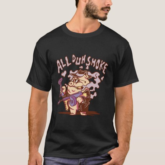 オールスモークピグおもしろい喫煙 Tシャツ (正面)