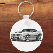 オールズカトラス442ホワイトカー キーホルダー (正面)