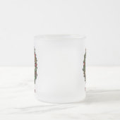 オールズブライトレッド（鳥）ショウジョウコウカンチョウクリスマスリース フロストグラスマグカップ (中央)