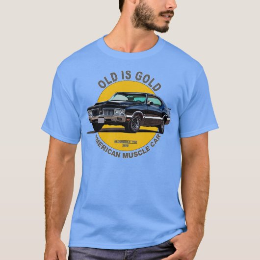 オールズモビル442アメリカンマッスル60年代70年代クラシックカー Tシャツ (正面)