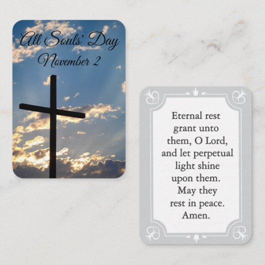 オールソウルズデイ祈りの言葉カード プレイスカード (正面/裏面)