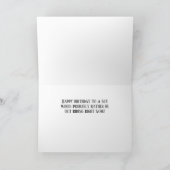 オールダーバイクもしくは自転車に乗る人バイクライダーVツイン誕生日 カード (内部)