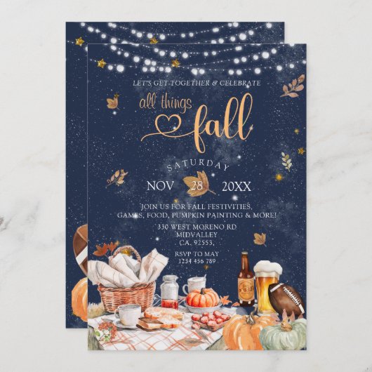 オールティーズ秋ハーベストフェスティバルカボチャパーティー 招待状 (正面/裏面)