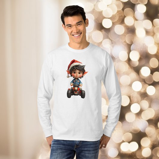 オールテラスクリスマス小妖精や小人メンズティー Tシャツ