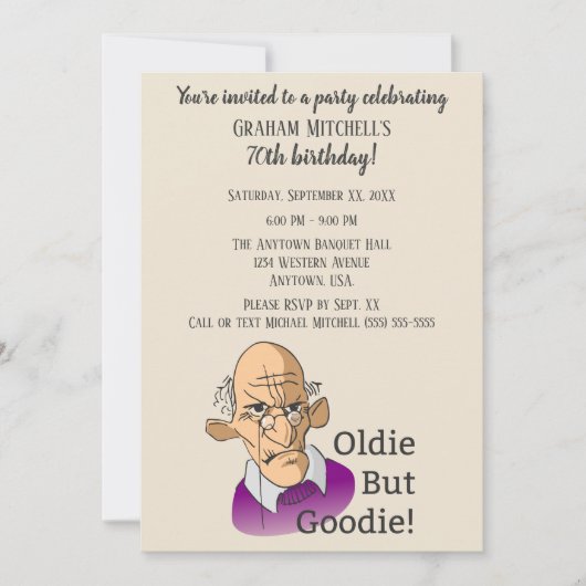 オールディーズしかし丘の誕生会上のGoodie 招待状 (正面)