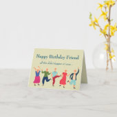 オールドおもしろいエイジオンザヒル誕生日フレンド カード (黄色い花)