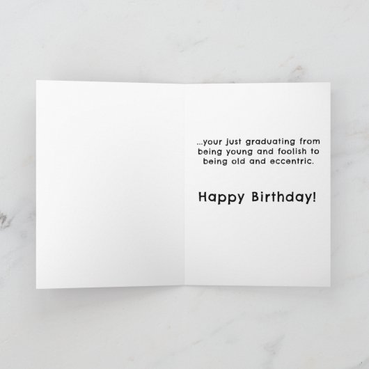 オールドおもしろいエイジ誕生日 カード (内部)