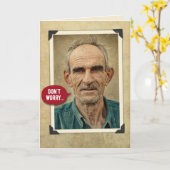 オールドおもしろいカウボーイやめーズホーンのまわりに誕生日 カード (黄色い花)