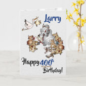 オールドおもしろいグランドパヤギ誕生日 カード (黄色い花)