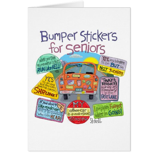 オールドおもしろいゲーザー誕生日カード – Bumper Stickers (正面)