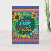 オールドおもしろいピープルフローラおもしろい誕生日インスピレーション カード (正面)